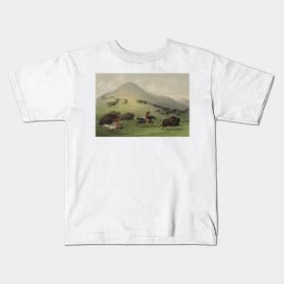 Buffalo Hunt by George Catlin Kids T-Shirt